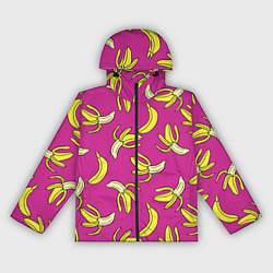 Ветровка с капюшоном женская Banana pattern Summer Color, цвет: 3D-черный
