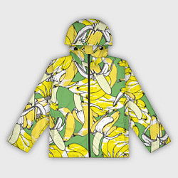 Ветровка с капюшоном женская Banana pattern Summer Food, цвет: 3D-черный