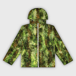 Ветровка с капюшоном женская Пиксельный камуфляж Шерхан Лес, цвет: 3D-белый