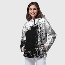 Ветровка с капюшоном женская Черное золото Коллекция Get inspired! Fl-194, цвет: 3D-черный — фото 2