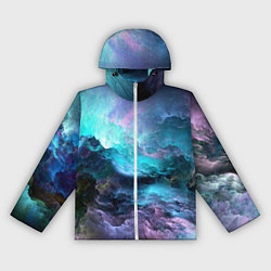 Ветровка с капюшоном женская Разноцветные тучи, цвет: 3D-белый
