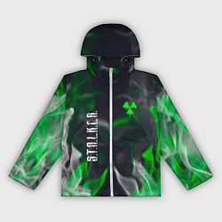 Ветровка с капюшоном женская S T A L K E R 2 пламя, цвет: 3D-белый