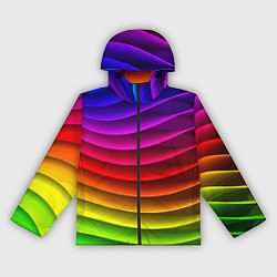 Ветровка с капюшоном женская Color line neon pattern Abstraction Summer 2023, цвет: 3D-черный