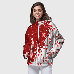 Ветровка с капюшоном женская Resident Evil Umbrella Corporation паттерн, цвет: 3D-белый — фото 2
