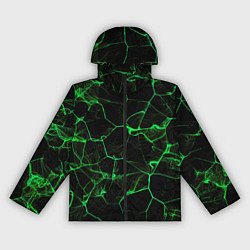 Ветровка с капюшоном женская Абстракция - Черно-зеленый фон - дым, цвет: 3D-черный