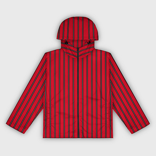 Женская ветровка Красно-черный узор в полоску / 3D-Черный – фото 1
