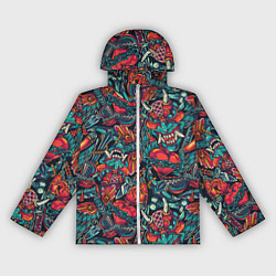 Ветровка с капюшоном женская Japanese mask l Oni, цвет: 3D-белый