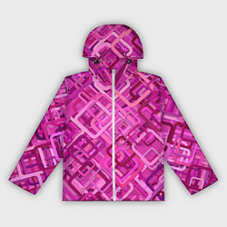 Ветровка с капюшоном женская КВАДРАТНЫЕ КОЛЬЦА, цвет: 3D-белый