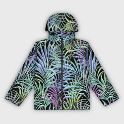 Женская ветровка Разноцветные Листья Пальм В Ночных Джунглях