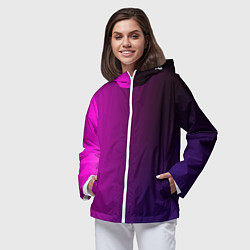 Ветровка с капюшоном женская VIOLET gradient, цвет: 3D-белый — фото 2