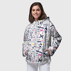 Ветровка с капюшоном женская HAPPINESS TO LOVE, цвет: 3D-белый — фото 2