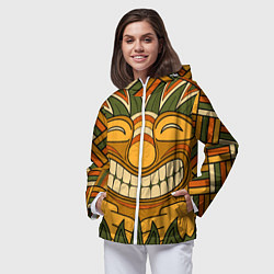 Ветровка с капюшоном женская Polynesian tiki LUCKY, цвет: 3D-белый — фото 2