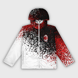 Ветровка с капюшоном женская Ac milan краска, цвет: 3D-белый