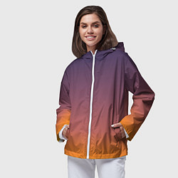 Ветровка с капюшоном женская Sunset Gradient, цвет: 3D-белый — фото 2