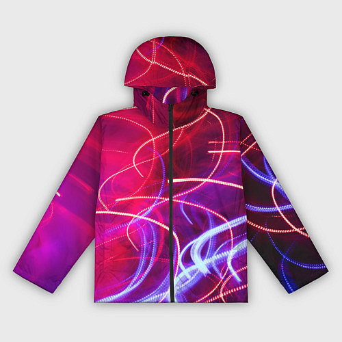 Женская ветровка Неоновые линии и фонари - Красный / 3D-Черный – фото 1