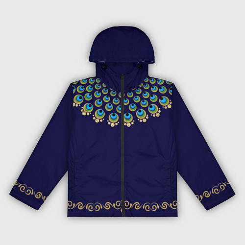 Женская ветровка Павлиньи перья с вензелями / 3D-Черный – фото 1