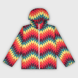 Ветровка с капюшоном женская Мексиканские узоры, цвет: 3D-белый