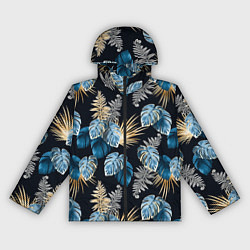 Ветровка с капюшоном женская Свет неоновых листьев, цвет: 3D-черный