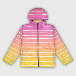 Женская ветровка Белые полосы на розовом и желтом градиенте