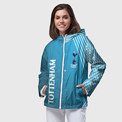 Ветровка с капюшоном женская Тоттенхэм хотспур Абстракция, цвет: 3D-белый — фото 2