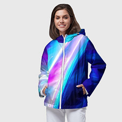 Ветровка с капюшоном женская Звездная вспышка, цвет: 3D-белый — фото 2