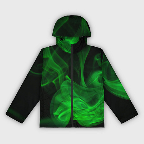 Женская ветровка Зелёный абстрактный дым / 3D-Черный – фото 1