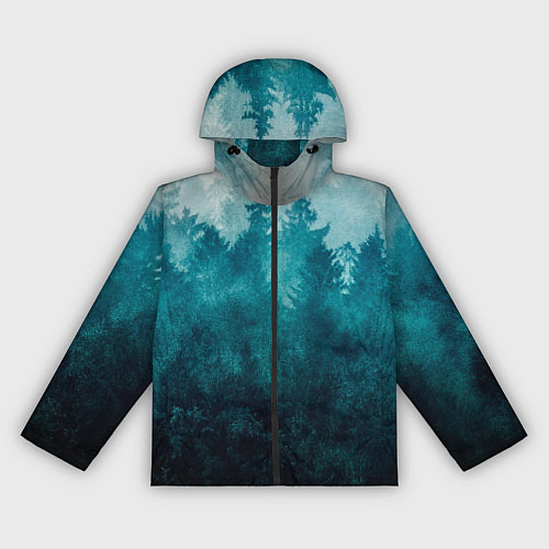 Женская ветровка Темный хвойный лес / 3D-Черный – фото 1