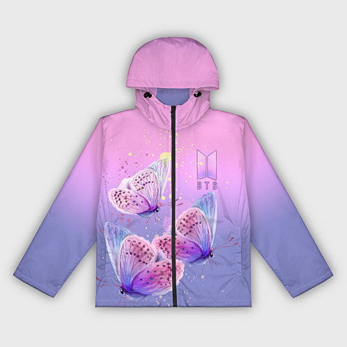 Женская ветровка BTS красивые бабочки / 3D-Черный – фото 1