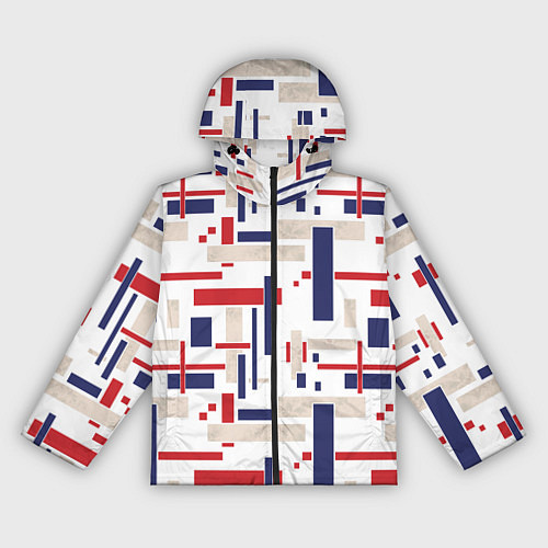 Женская ветровка Геометрический узор Орион красно-синий на белом / 3D-Черный – фото 1