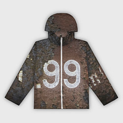 Ветровка с капюшоном женская Номер 99 на ржавом металле, цвет: 3D-белый