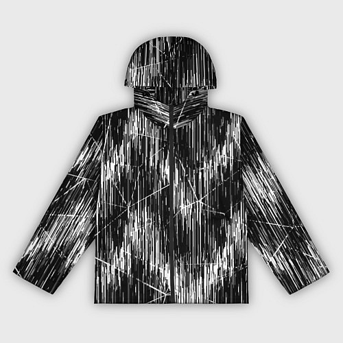 Женская ветровка Черно-белые штрихи, зигзаг / 3D-Черный – фото 1