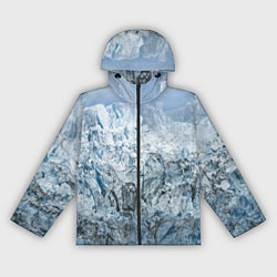 Ветровка с капюшоном женская Ледяные горы со снегом, цвет: 3D-черный