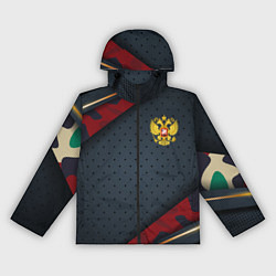 Женская ветровка Герб России черно-красный камуфляж