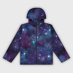 Ветровка с капюшоном женская Бесконечность звездного неба, цвет: 3D-черный