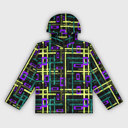 Ветровка с капюшоном женская Геометрический узор с мраморной текстурой, цвет: 3D-черный