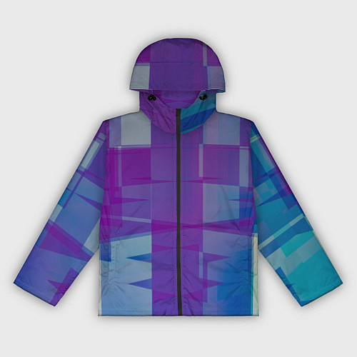 Женская ветровка Геометрические объёмные фиолетовые кубы / 3D-Черный – фото 1