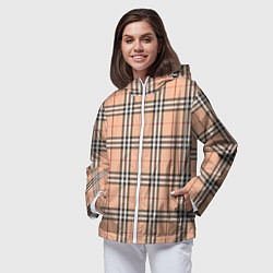 Ветровка с капюшоном женская Королевский тартан, цвет: 3D-белый — фото 2
