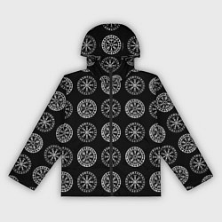 Ветровка с капюшоном женская Vegvisir and Aegishjalmur Helm of Awe Black, цвет: 3D-черный