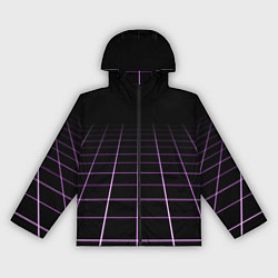 Ветровка с капюшоном женская Неоновая сетка - оптическая иллюзия, цвет: 3D-черный