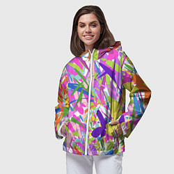 Ветровка с капюшоном женская Сочные краски лета и бабочки, цвет: 3D-белый — фото 2