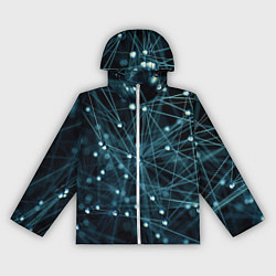 Ветровка с капюшоном женская Молекулы, цвет: 3D-белый