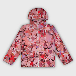 Ветровка с капюшоном женская Розовые кубы, цвет: 3D-белый