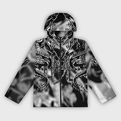Женская ветровка Оттенки серого черные трайбл драконы татуировка / 3D-Черный – фото 1