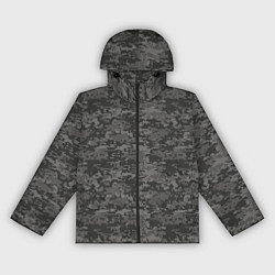Ветровка с капюшоном женская Камуфляж AOR-2 серый пиксель, цвет: 3D-черный