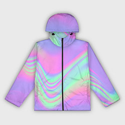 Ветровка с капюшоном женская Цветные волны, цвет: 3D-черный