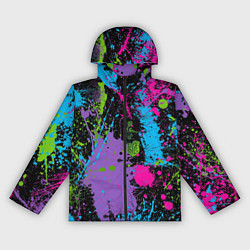 Ветровка с капюшоном женская Для граффити - абстрактные брызги, цвет: 3D-черный