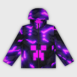 Ветровка с капюшоном женская Майнкрафт розовый, цвет: 3D-черный