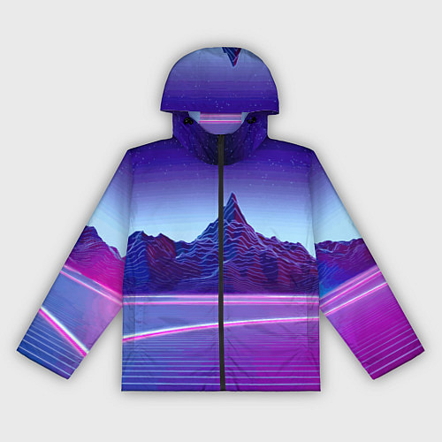 Женская ветровка Neon mountains - Vaporwave / 3D-Черный – фото 1