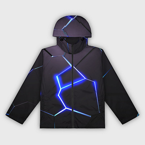 Женская ветровка Неоновый разлом плит / 3D-Черный – фото 1
