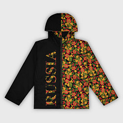 Ветровка с капюшоном женская Хохлома-символ России, цвет: 3D-черный